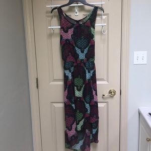 H&M patterned open back midi dress